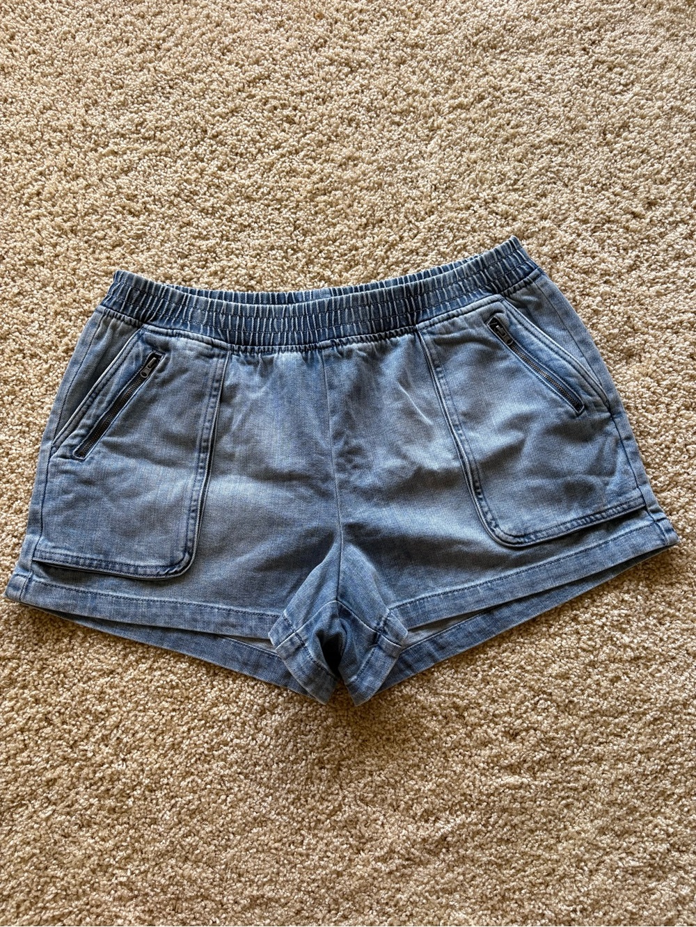 NWT Aerie Size XL Blue Boardwalk Denim Elastic Waist Short